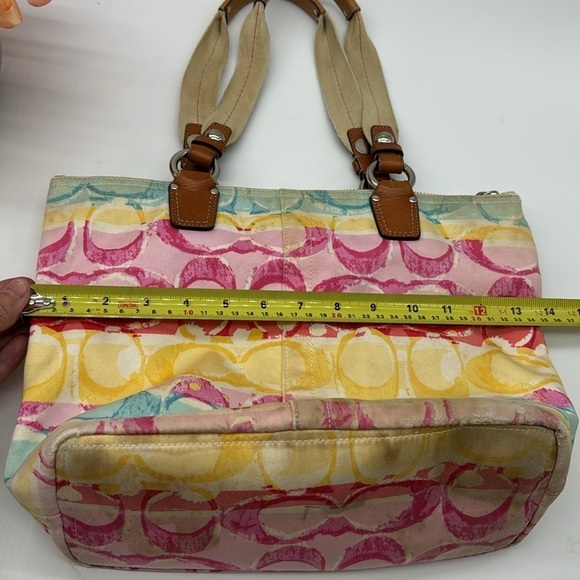 Coach Colorful Logo Lightweight Nylon Tote Bag CP6059 - Picture 8 of 16